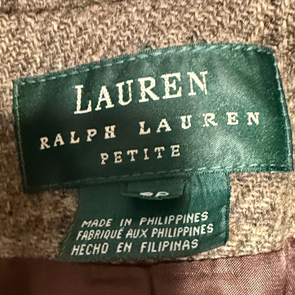 Vintage Ralph Lauren Signature blazer Brown Plaid   size 8 women’s 100%wool - Picture 11 of 14